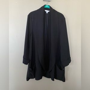 Time & Tru opened front, 3/4 sleeve, loose black blazer